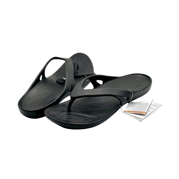 Crocs Kadee II Flip Flops Womens Black Comfort Thong Sandals Size 10 - Picture 3 of 8